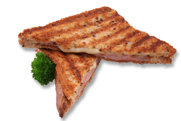 isolated ham and cheese sandwich