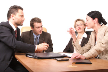 business meeting of 4 persons - 2, isolated