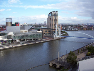 view across the manchester ship canal