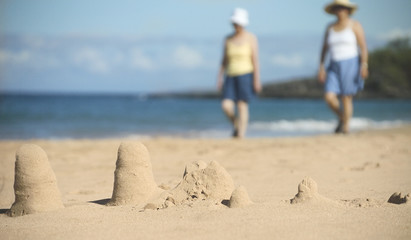 sand castles on the beach