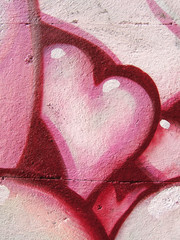 coeurs peints sur un mur - 202937