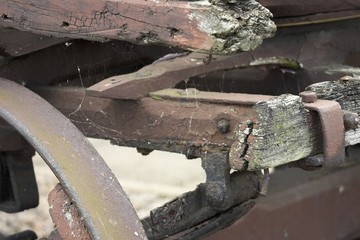 old handcart with cobweb