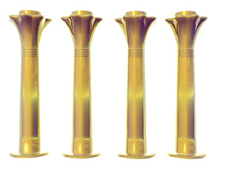 four golden egyptian columns