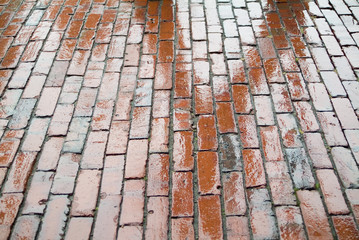 bricks and pedestrians