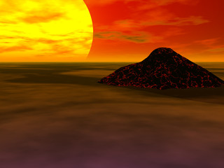 Fototapeta na wymiar huge sunrise
