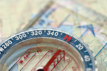 compass and map, macro