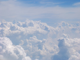 aerial view on clouds field