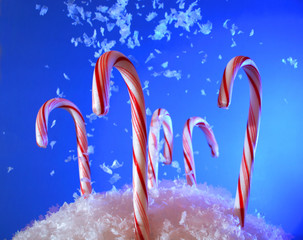 candy in a snow drift
