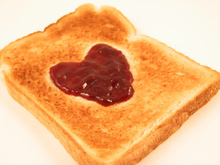 valentine toast with jam