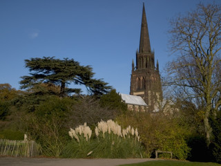 church and gardens