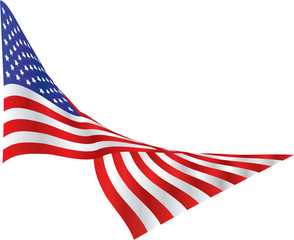us flag draped in wind