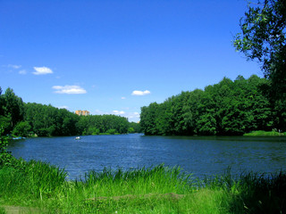 Fototapeta na wymiar letni dzień nad rzeką.