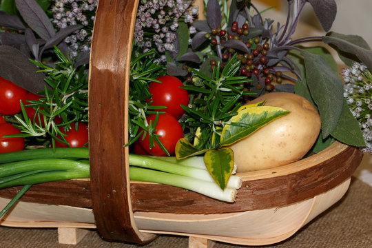 herb and vegetable selection