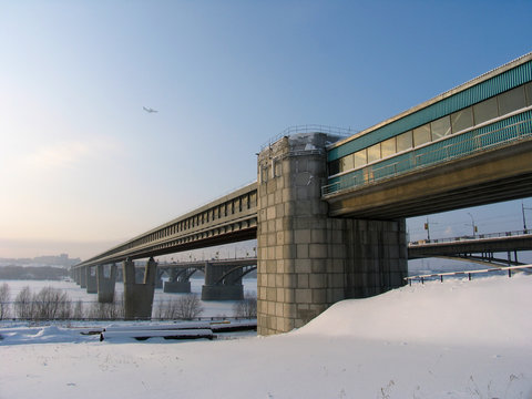 Subway Bridge Over River Ob