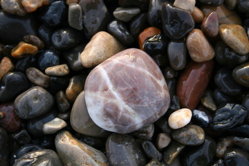 nasse steine am strand