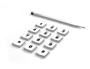 keypad and pencil