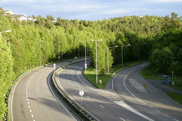 highway in a forest area
