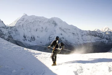 Deurstickers alpine klimmer - nepal © granitepeaker