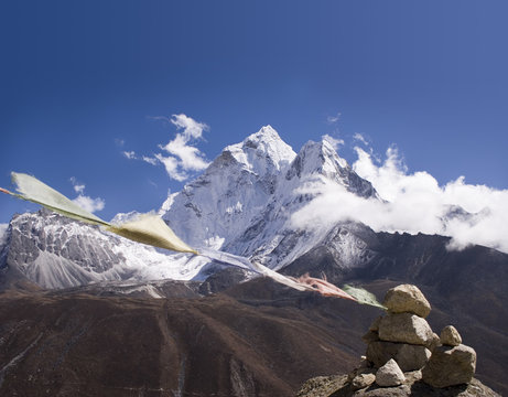 Ama Dablam Prayer Flags - Nepal