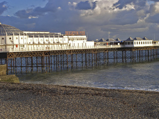 Brighton pier in dramatic light