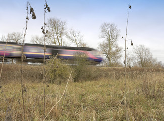 fast passenger train passing