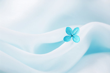 Airy background with a blue flower