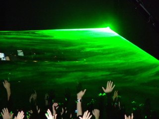 green laser on the stage