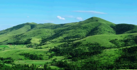 Foto auf Acrylglas green mountain panorama © drx