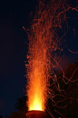 great sparks of fire