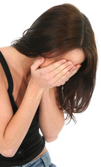 Fototapeta premium covering face