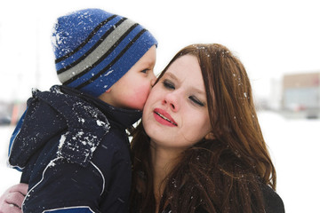 a big kiss for mommy