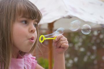 blowing bubbles