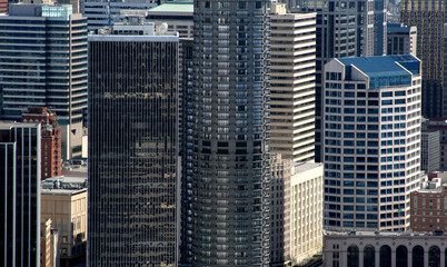 Obraz na płótnie Canvas skyscrapers in business district