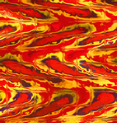 red and yellow glass block