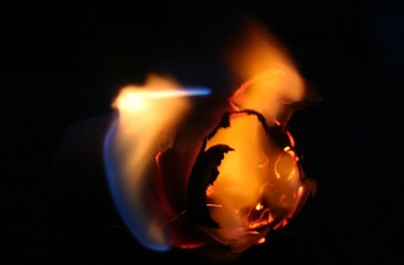 on fire