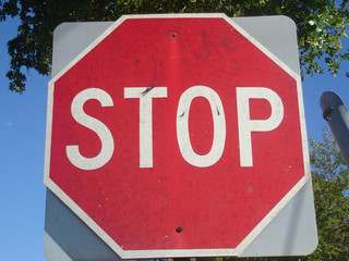 a stop sign.