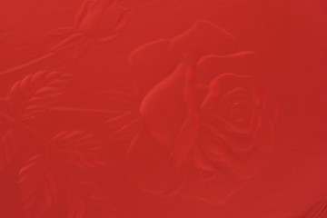 embossed red rose