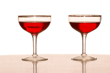 two wine glasses