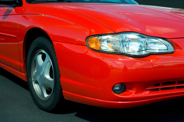 Obraz premium red sportscar front end