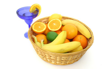 fruit basket over white