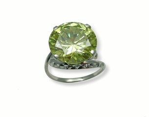 jeweller ring with chrysolite.
