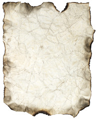 crumpled burnt sheet