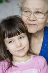 girl with grandmother