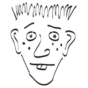goofy face - rasterized vector
