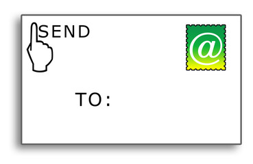 email envelope with @ stamp