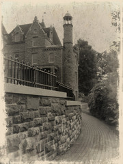 grunge photo of boldt's castle