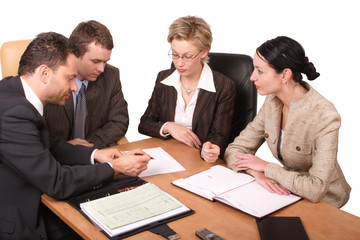 business meeting of 4 persons - isolated