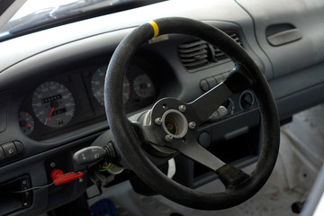 Obraz na płótnie Canvas inside racing car