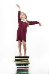 a little girl and books