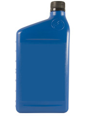 blue oil bottle